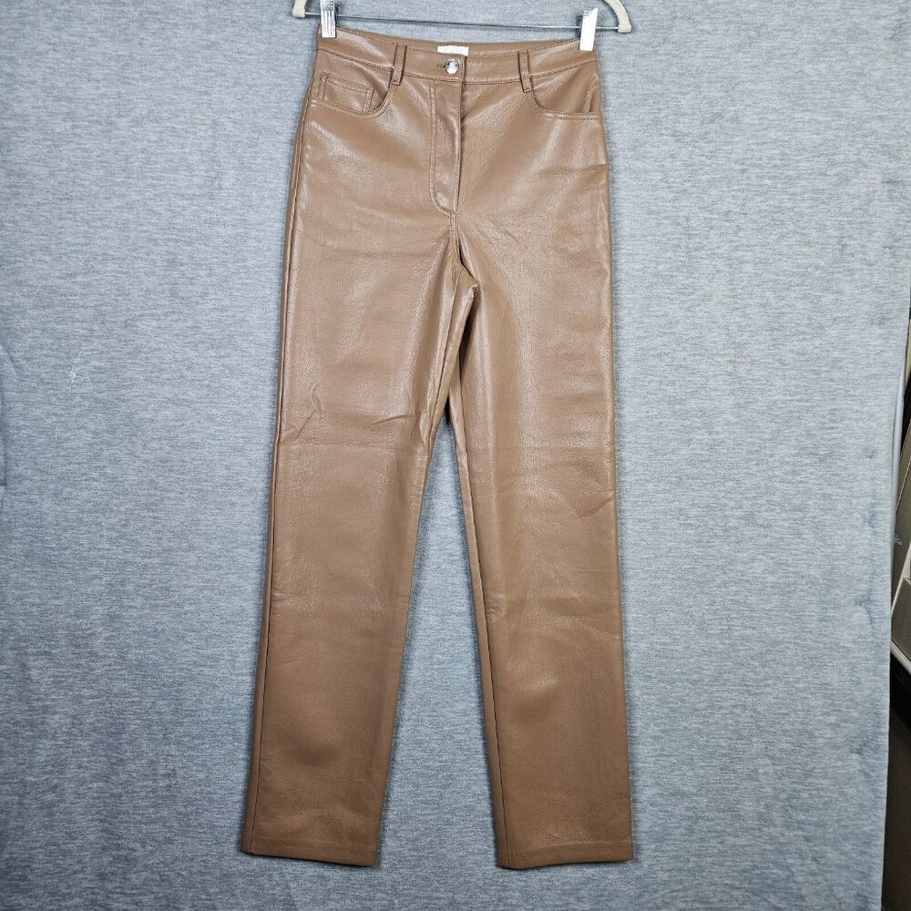 Aritzia Wilfred Melina Straight Leg Camel Zip Fly Pockets Pant Women’s Size 4